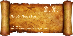 Máté Nesztor névjegykártya